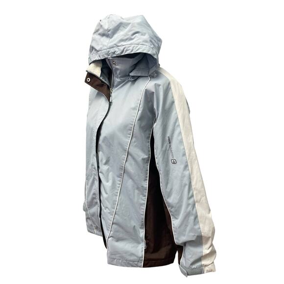 Radiance Free County Womens Large Long Full Zip Hooded Polyester Blend Coat - Picture 3 of 8